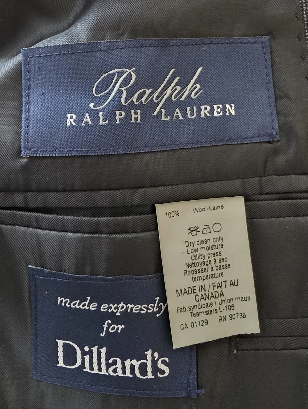 NWT Ralph Lauren Men's Slim Fit Wool Suit Blazer Gray Jacket Size 42 Long